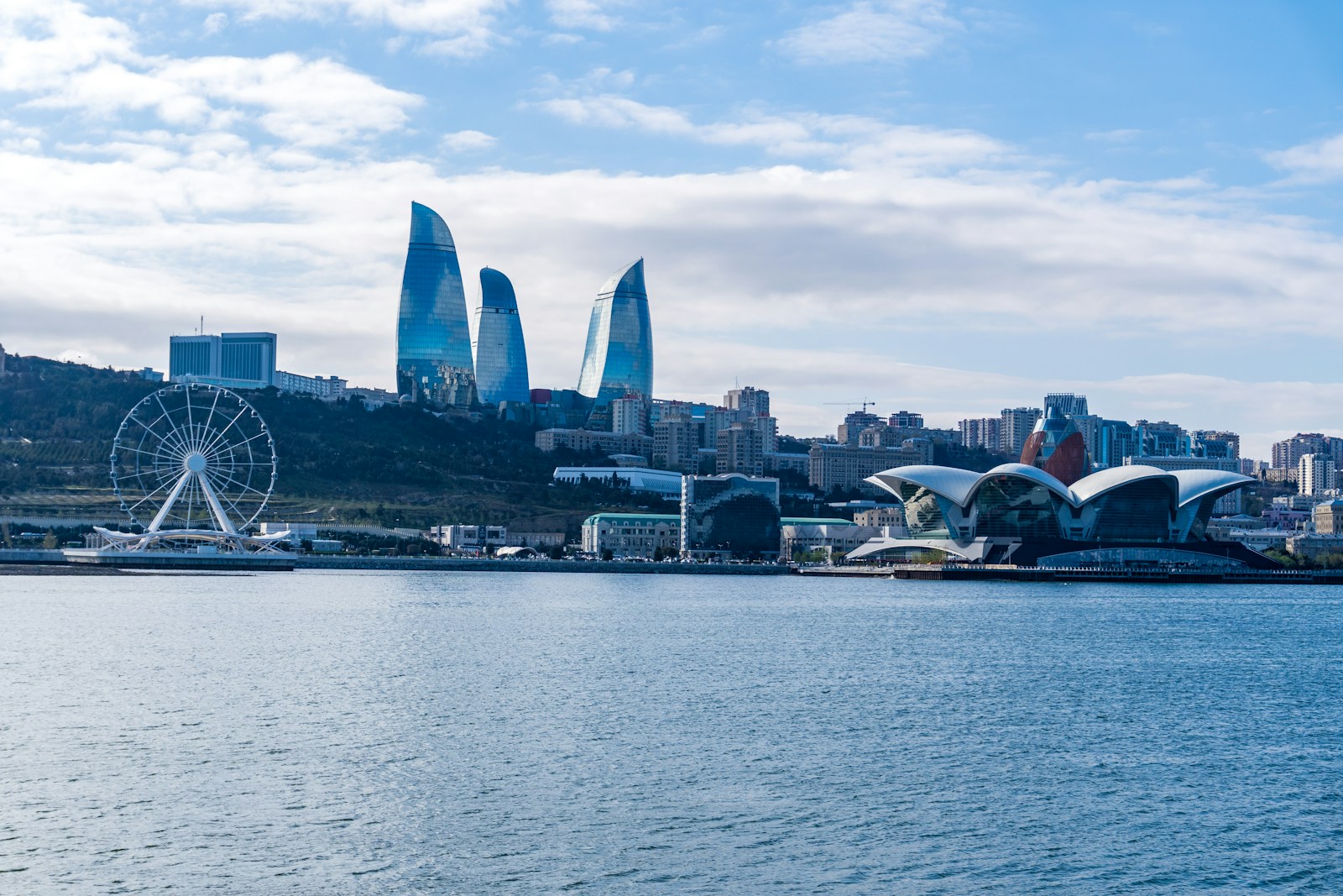 Baku, azerbaijan's skyline with its iconic landmarks